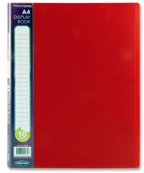 10 Pocket Display Book Red A4